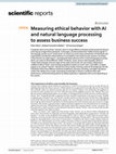 Research paper thumbnail of Measuring ethical behavior with AI and natural language processing to assess business success