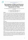 Research paper thumbnail of Determination of Optical and Structure Properties for Semiconductor Marital Manufacture by Nickel