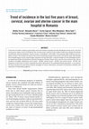 Research paper thumbnail of Trend of incidence in the last five years of breast, cervical, ovarian and uterine cancer in the main hospital in Romania