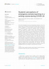 Research paper thumbnail of Students’ perceptions of emergency remote teaching in a writing course during COVID-19