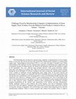 Research paper thumbnail of The Challenges Faced by Manufacturing Companies in Implementation of Green Supply Chain: Evidence from the Bakhresa Food Products Limited in Dar es Salaam – Tanzania