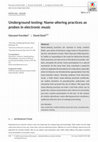 Research paper thumbnail of Underground testing: Name‐altering practices as probes in electronic music