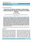 Research paper thumbnail of Awareness and ethical orientation of alternatively certified prospective teachers to intention for whistle blowing