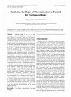 Research paper thumbnail of Analyzing the Types of Discrimination in Turkish for Foreigners Books