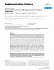 Research paper thumbnail of Implementation Science BioMed Central Systematic Review Characteristics of successfully implemented telemedical