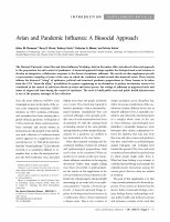 Research paper thumbnail of Avian and Pandemic Influenza: A Biosocial Approach