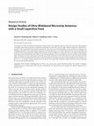 Research paper thumbnail of Design Studies of Ultra-Wideband Microstrip Antennas with a Small Capacitive Feed