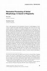 Research paper thumbnail of Nonnative Processing of Verbal Morphology: In Search of Regularity