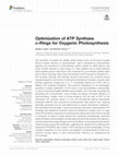 Research paper thumbnail of Optimization of ATP Synthase c–Rings for Oxygenic Photosynthesis