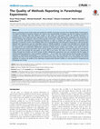 Research paper thumbnail of The Quality of Methods Reporting in Parasitology Experiments