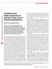 Research paper thumbnail of Straightforward ladder sequencing of peptides using a Lys-N metalloendopeptidase