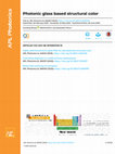 Research paper thumbnail of Photonic glass based structural color