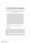 Research paper thumbnail of The Online Use of Language for Communication in Tourist Village Community of Pujon Kidul Malang