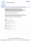 Research paper thumbnail of Applying the Health Belief Model and an Integrated Behavioral Model to Promote Breast Tissue Donation Among Asian Americans