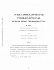 Research paper thumbnail of Curie temperature for three-dimensional binary Ising ferromagnets