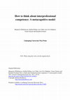 Research paper thumbnail of How to think about interprofessional competence: A metacognitive model