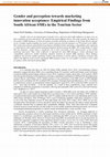 Research paper thumbnail of Gender and perception towards marketing innovation acceptance : empirical Findings from South African SMEs in the Tourism Sector