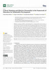 Research paper thumbnail of Critical Thinking and Effective Personality in the Framework of Education for Sustainable Development