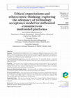 Research paper thumbnail of Ethical expectations and ethnocentric thinking: exploring the adequacy of technology acceptance model for millennial consumers on multisided platforms