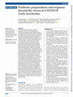 Research paper thumbnail of Pandemic preparedness and response: beyond the Access to COVID-19 Tools Accelerator