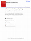 Research paper thumbnail of Review of international scholarships in higher education: pathways to social change