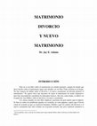 Research paper thumbnail of Matrimonio Divorcio y Nuevo Matrimonio