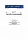 Research paper thumbnail of Building a global human rights education research community