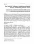 Research paper thumbnail of Risk factors for pulmonary hypertension in patients with thalassemia intermedia