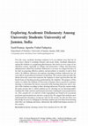 Research paper thumbnail of Exploring Academic Dishonesty Among University Students: University of Jammu, India