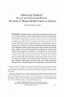 Research paper thumbnail of Addressing Students' Social and Emotional Needs