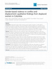 Research paper thumbnail of Gender-based violence in conflict and displacement: qualitative findings from displaced women in Colombia