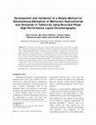 Research paper thumbnail of Development and Validation of a Simple Method for Simultaneous Estimation of Metformin Hydrochloride and Gliclazide in Tablets by using Reversed Phase High Performance Liquid Chromatography