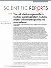 Research paper thumbnail of The rolB plant oncogene affects multiple signaling protein modules related to hormone signaling and plant defense