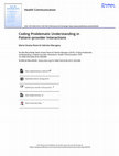 Research paper thumbnail of Coding Problematic Understanding in Patient–provider Interactions