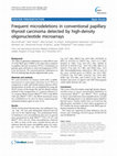 Research paper thumbnail of Frequent microdeletions in conventional papillary thyroid carcinoma detected by high-density oligonucleotide microarrays