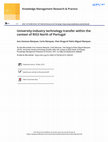 Research paper thumbnail of University-industry technology transfer within the context of RIS3 North of Portugal