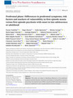 Research paper thumbnail of Prodromal phase: Differences in prodromal symptoms, risk factors and markers of vulnerability in first episode mania versus first episode psychosis with onset in late adolescence or adulthood