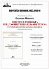 Research paper thumbnail of Istituto italiano studi filosofici - Napoli - Presentazione del libro di Giovanni Minnucci DIRITTO E TEOLOGIA NELL'INGHILTERRA ELISABETTIANA.
 Registrazione YOUTUBE      https://www.youtube.com/watch?v=Pz0Ix6FUazg&t=5235s