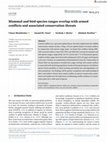 Research paper thumbnail of Mammal and bird species ranges overlap with armed conflicts and associated conservation threats