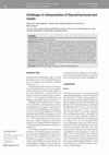 Research paper thumbnail of Challenges in interpretation of thyroid hormone test results