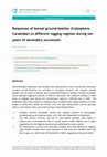 Research paper thumbnail of Data for: Responses of boreal ground beetles (Coleoptera, Carabidae) to different logging regimes during ten years of secondary succession