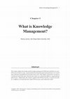 Research paper thumbnail of What is Knowledge Management