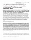 Research paper thumbnail of Loss of mitochondrial peptidase Clpp leads to infertility, hearing loss plus growth retardation via accumulation of CLPX, mtDNA and inflammatory factors