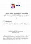 Research paper thumbnail of Concepts, outils et méthodes pour la formation à la gestion de crise