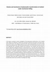 Research paper thumbnail of Kinetics and mechanism of polymorphic transformation of sorbitol under mechanical milling