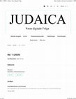 Research paper thumbnail of Judaica. Neue digitale Folge JNDF. Vol. 1 (2020)