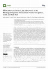 Research paper thumbnail of Effect of the Concentration, pH, and Ca2+ Ions on the Rheological Properties of Concentrate Proteins from Quinoa, Lentil, and Black Bean