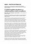 Research paper thumbnail of A violência política de gênero e a violência política contra as mulheres (NEXO)