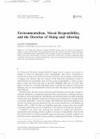 Research paper thumbnail of Environmentalism, Moral Responsibility, and the Doctrine of Doing and Allowing