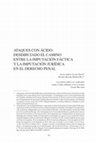 Research paper thumbnail of Ataques Con Ácido: Desdibujado El Camino Entre La Imputación Fáctica Y La Imputación Jurídica En El Derecho Penal (Aytacks with Acid: The Blurred Path between Factual Imputation and Legal Imputation in Criminal Law)